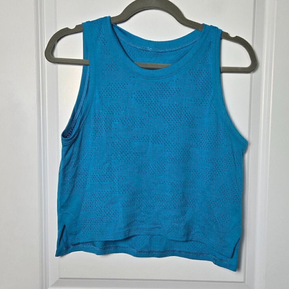Lululemon Train to Be Tank *Camo - 6 Blue Teal